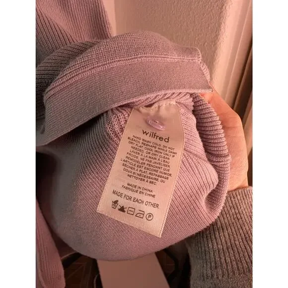 Wilfred Aritzia Cove Purple Ribbed Bodycon Dress Buttons M - Picture 6 of 6